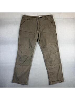 Carhartt Double Knee Carpenter Canvas Work Pants Mens 38x30 Green Relaxed Fit